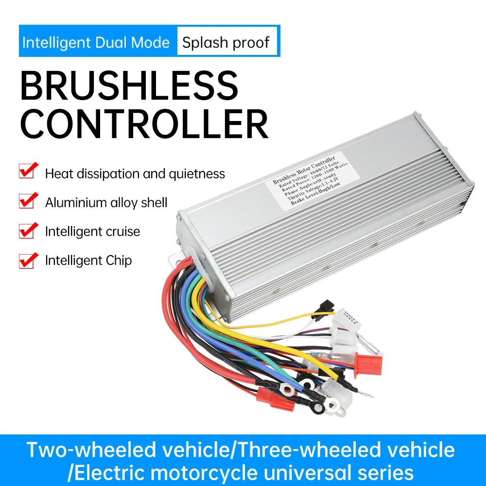 Electric Bicycle Accessories 48V-72V Electric Bike 1200-1500W Brushless DC Motor Controller For Electric Bicycle E-bike Scooter