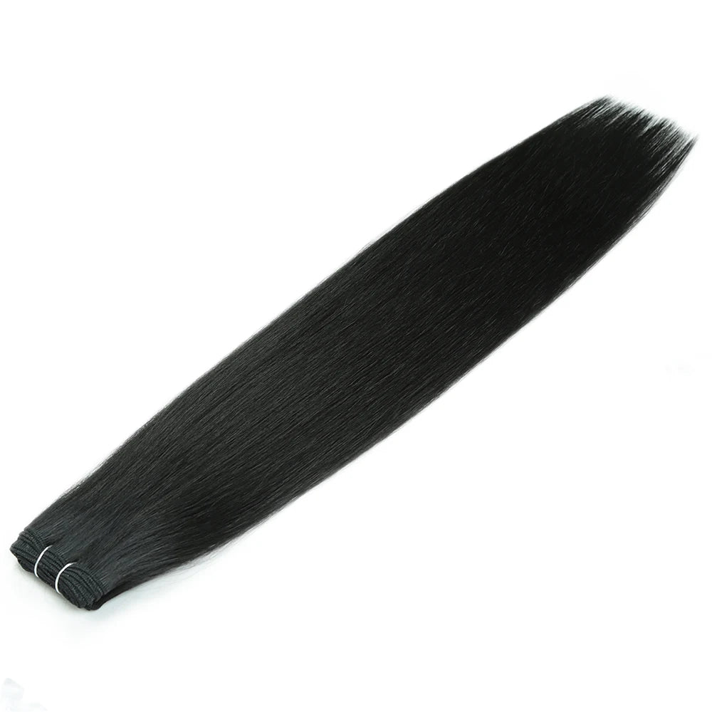26" Bio Straight Hair Bundles Natural Soft Heat Resistant Fiber Synthetic Fiber Hair Extensions Protein Straight Hair Weave