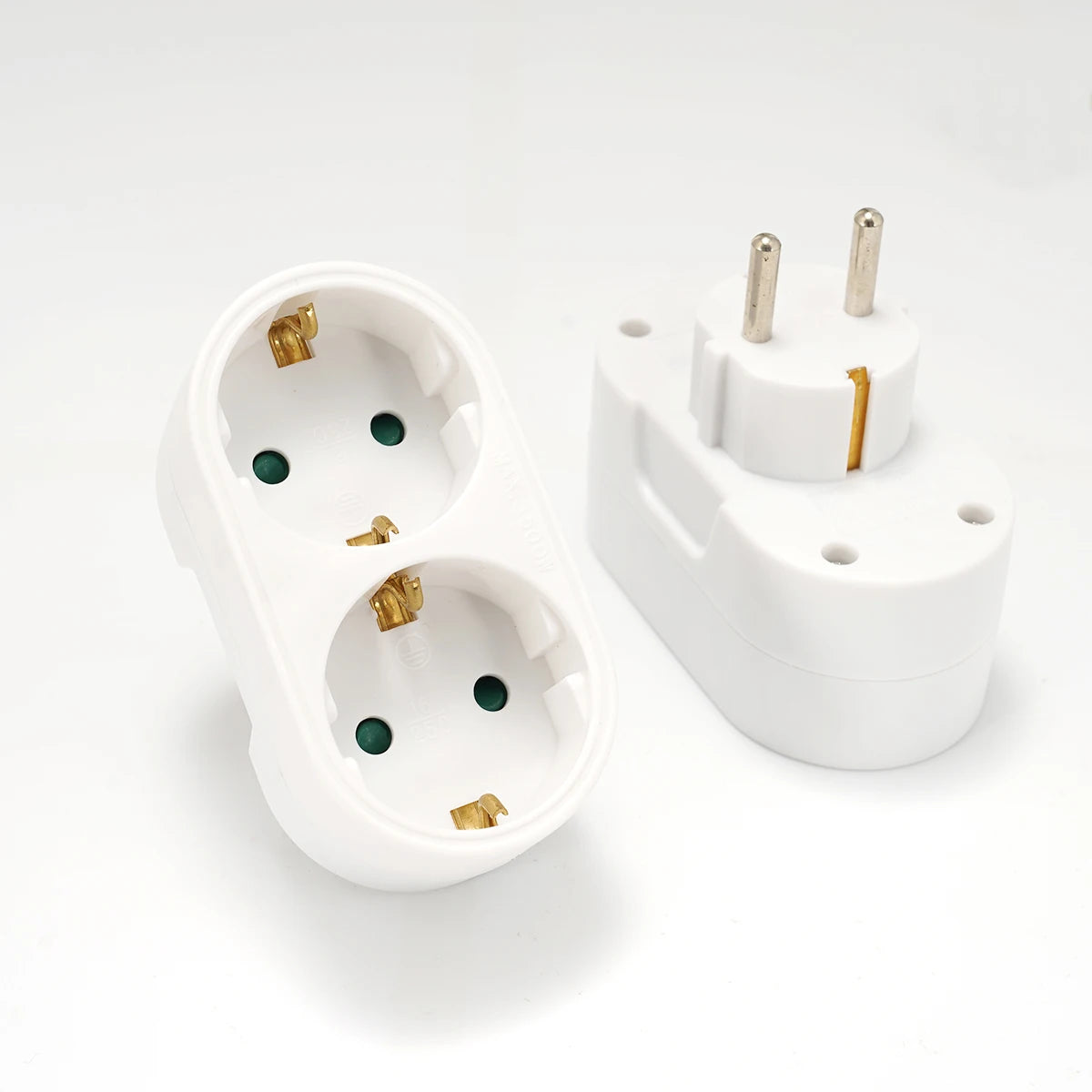 EU Electrical Socket 1 To 2/3 Way Outlet European Standard Expansion Socket Power Extension Plug Converter Travel Power Adapter