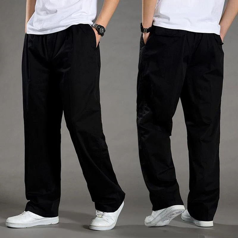 Men's Youth Casual Work Outdoor Hiking Straight Mid Waist Street Style Cargo Pants