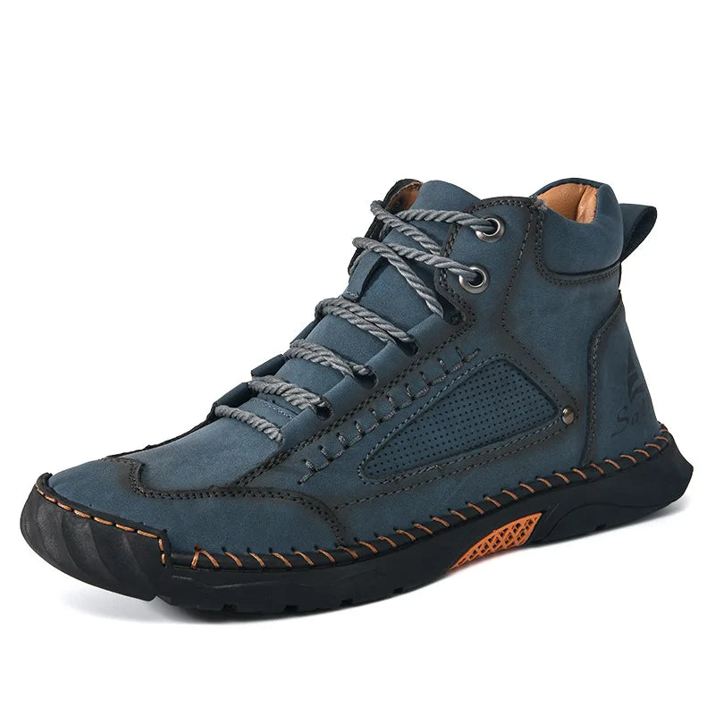 Handmade Men Boots Design Sneakers Man Outdoor Casual Leather Men Shoes Ankle Boots Fall Breathable Hot Sale 2025