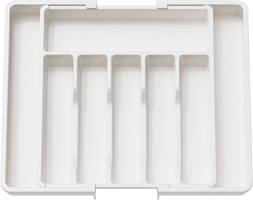Large Extendable Cutlery Organizer Tray Adjustable Kitchenware Drawer Storage for Spoons Forks Knives