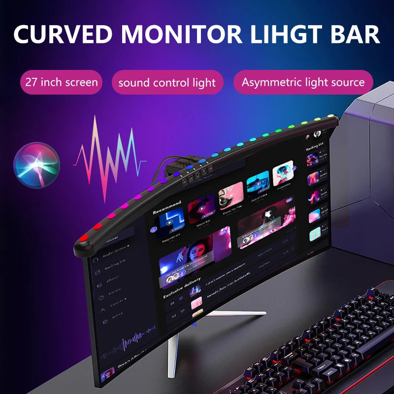 Smart RGB Monitor Light Bar Led Lights Wifi Dimmable Setup Gaming Room Decor Lightbar PC Screen Hanging Remote Control Desk Lamp