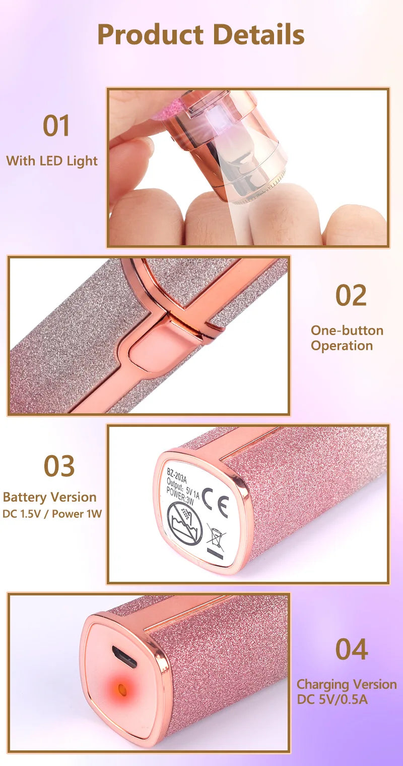 2 in 1 Rechargeable Electric Eyebrow Trimmer Lady Shaver Women Epilator Facial Hair Remover Pen Size Female Hair Shaving Razor