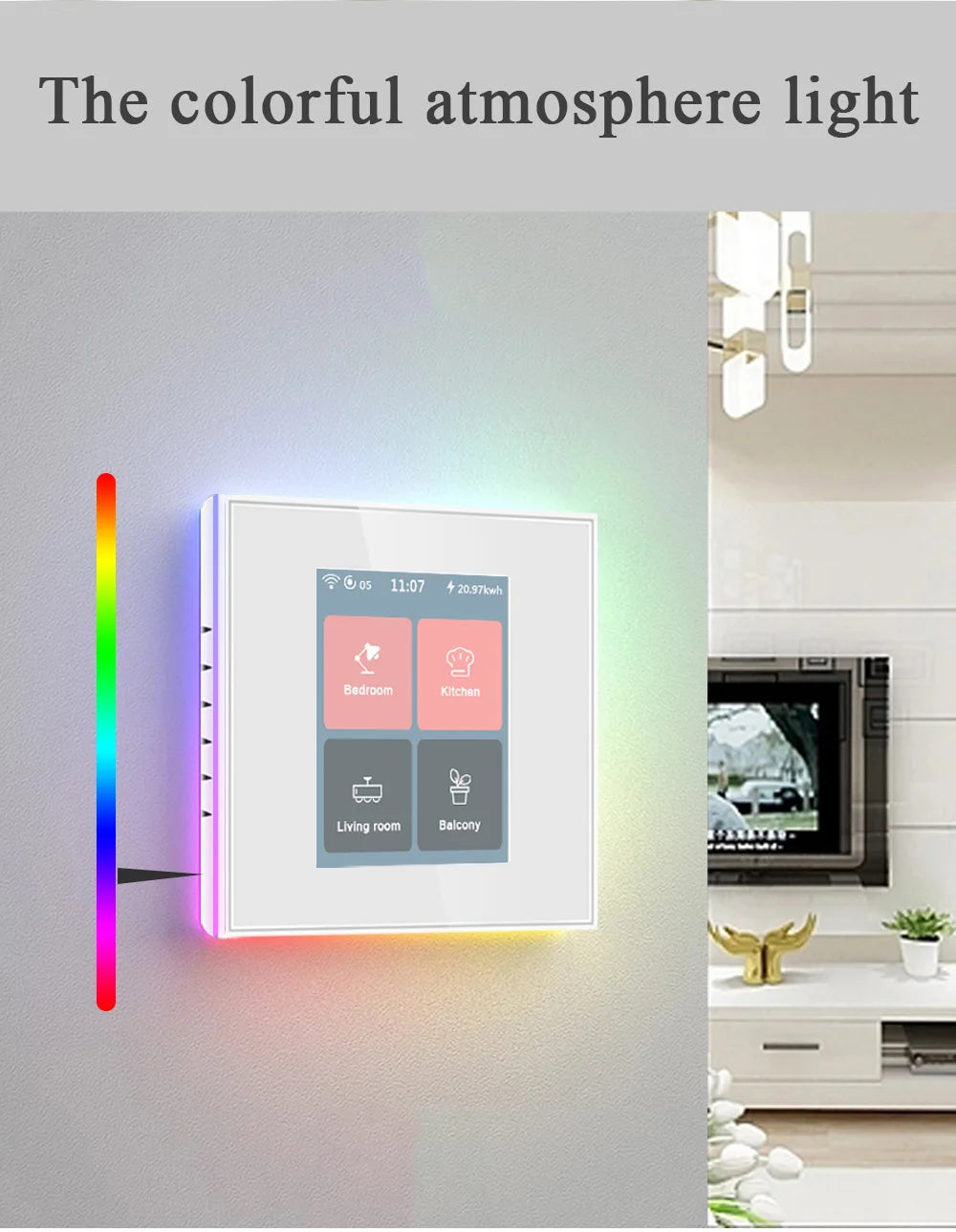 Suitable for supporting voice control LCD touch screen panel intelligent switch 4 Gang Light Lanbon WiFi Mesh Zigbee