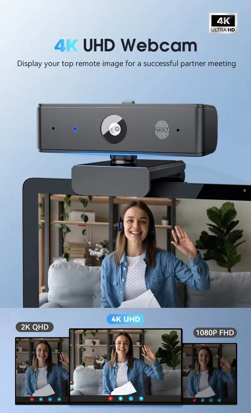 QHD 4K 5MP 60Fps Smooth Video Camera 8x Zoom USB Webcam Intercom HD Digital Camera For Online Teaching Conference Live Broadcast