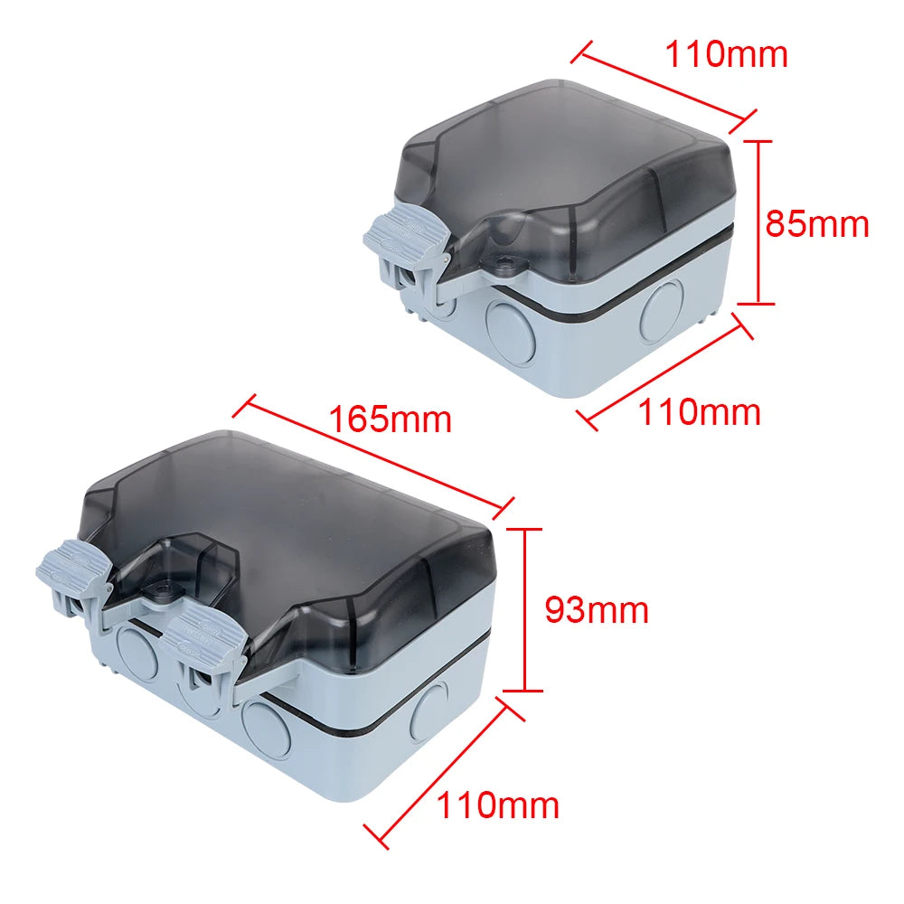 Double EU Socket Power Supply Switch Socket 16A Outdoor Wall Power Socket With USB Charging for Home& Garden IP66 Weatherproof