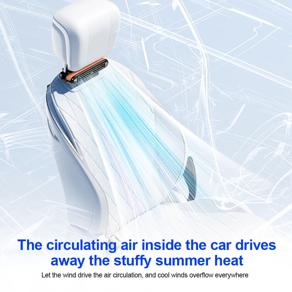 3 Speeds Adjustable Car Seat Fan Car Headrest Cooling Air Fan USB Powered Car Seat Headrest Fan Summer Car Accessories