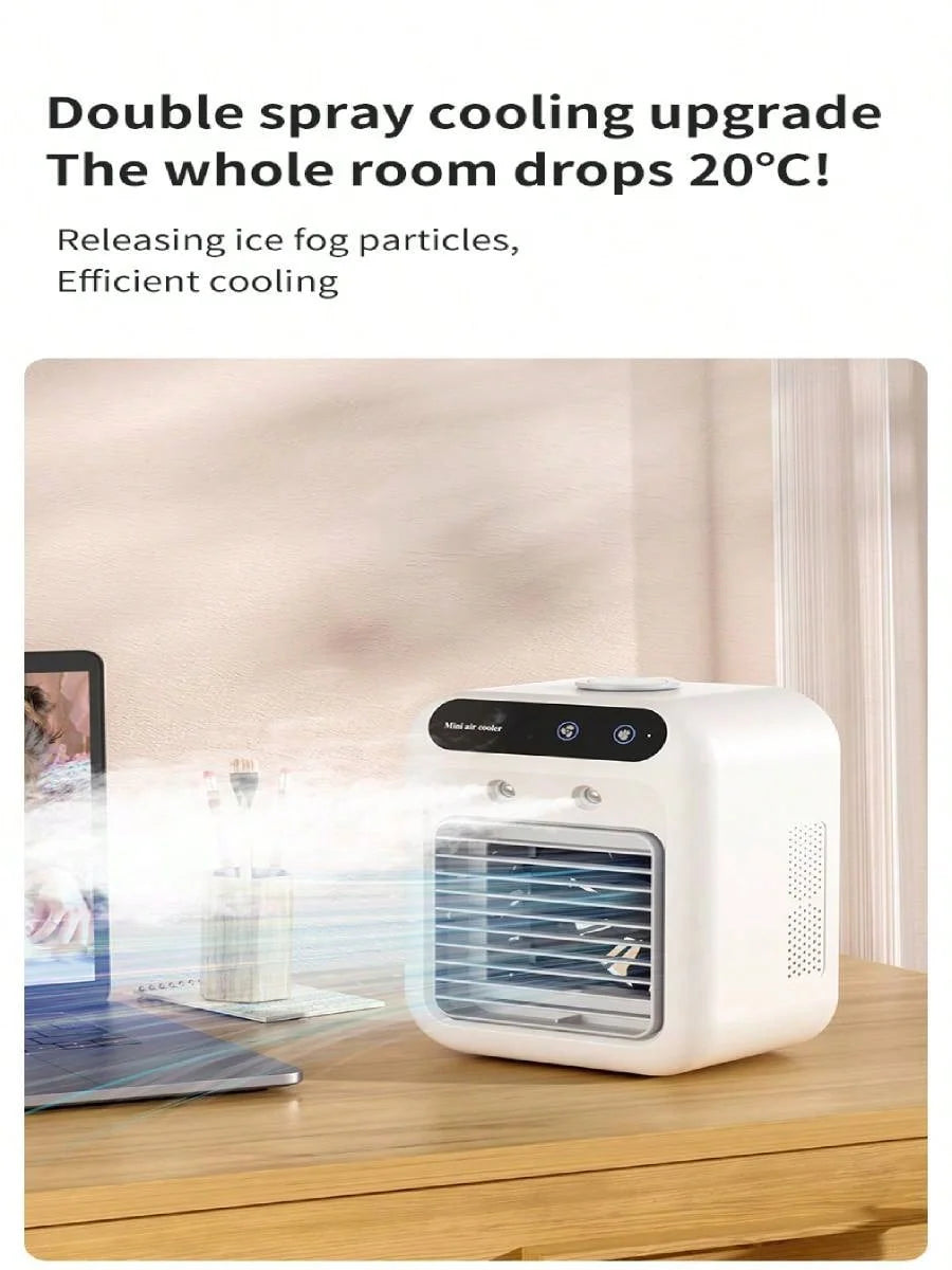 Air Cooler Humidifier Fan 2 Gear Air Conditioner Small Fans Portable USB Chargeable Spray Fans For Office Dormitory Room