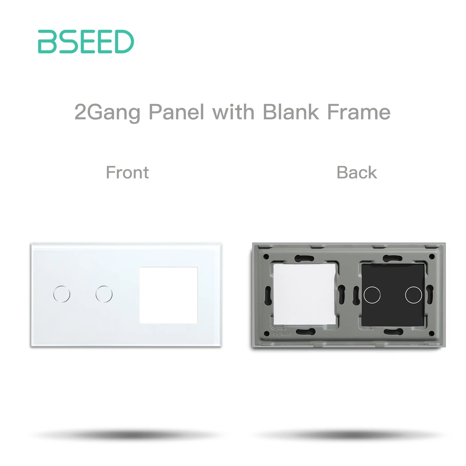BSEED WIFI Wall Light Switches Glass Panel Parts White Smart Touch Switches Function Parts EU Sockets Power Outlet Parts