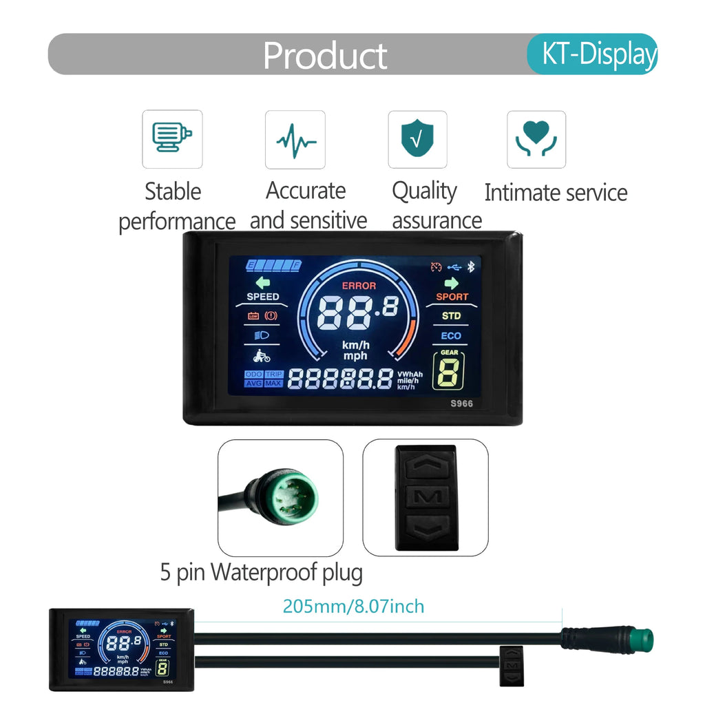 250W-750W Brushless For Electric Bike Controller LCD Panel Scooter EN06 S830 S866 JN Controller 15A 25A WP Plug Square Wave GD06