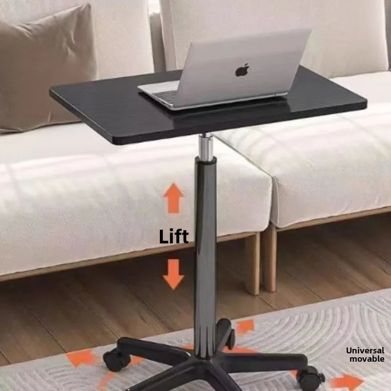 Modern Mobile Adjustable Desk, Dormitory Workstation, Small Bedside Table with Casters, Live Streaming Desk