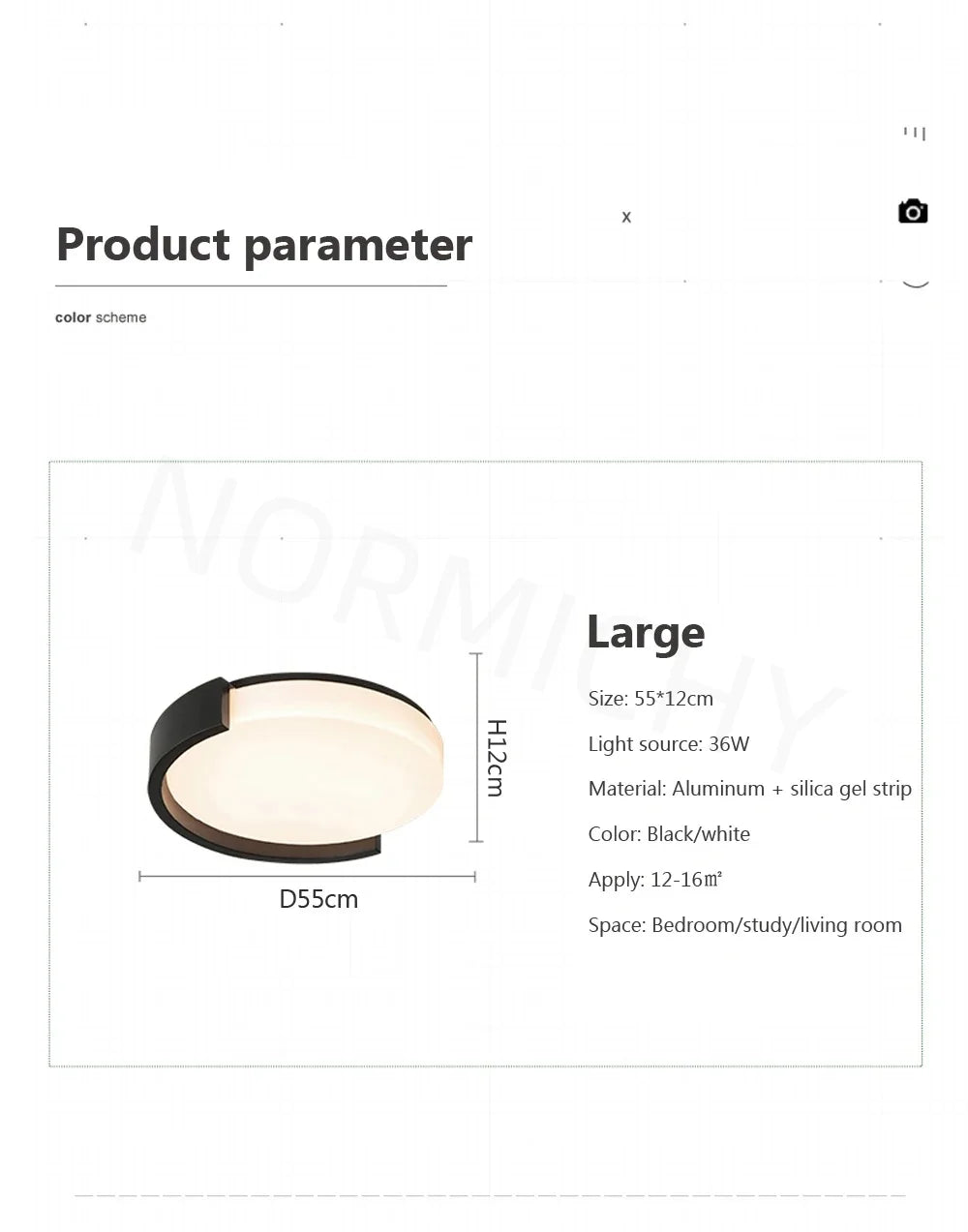 Modern Led Minimalist Nordic Black And White Room Main Light Living Room Circular Ceiling Light New Home Appliance Light Fixture