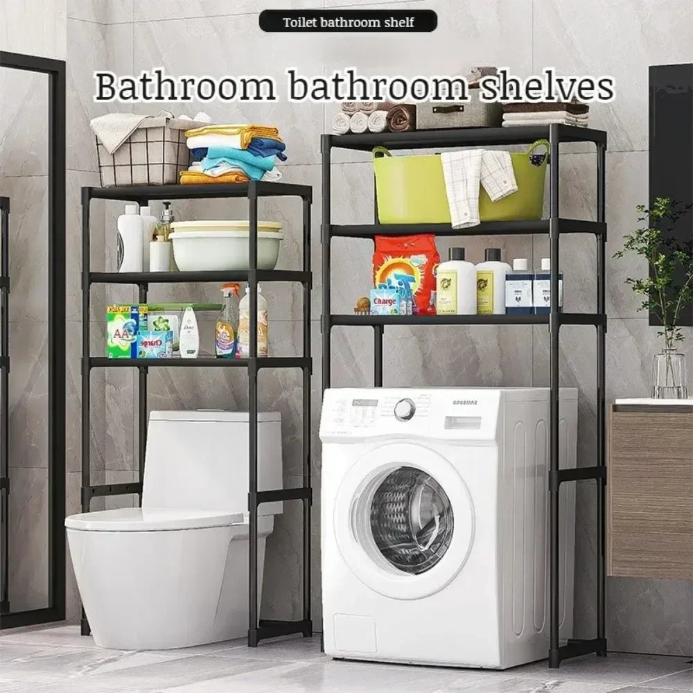 Washing Machine Shelf Multilayer Perforation-Free Shelf Space-saving Above The Toilet Toilet Storage Racks Floor Standing Holder