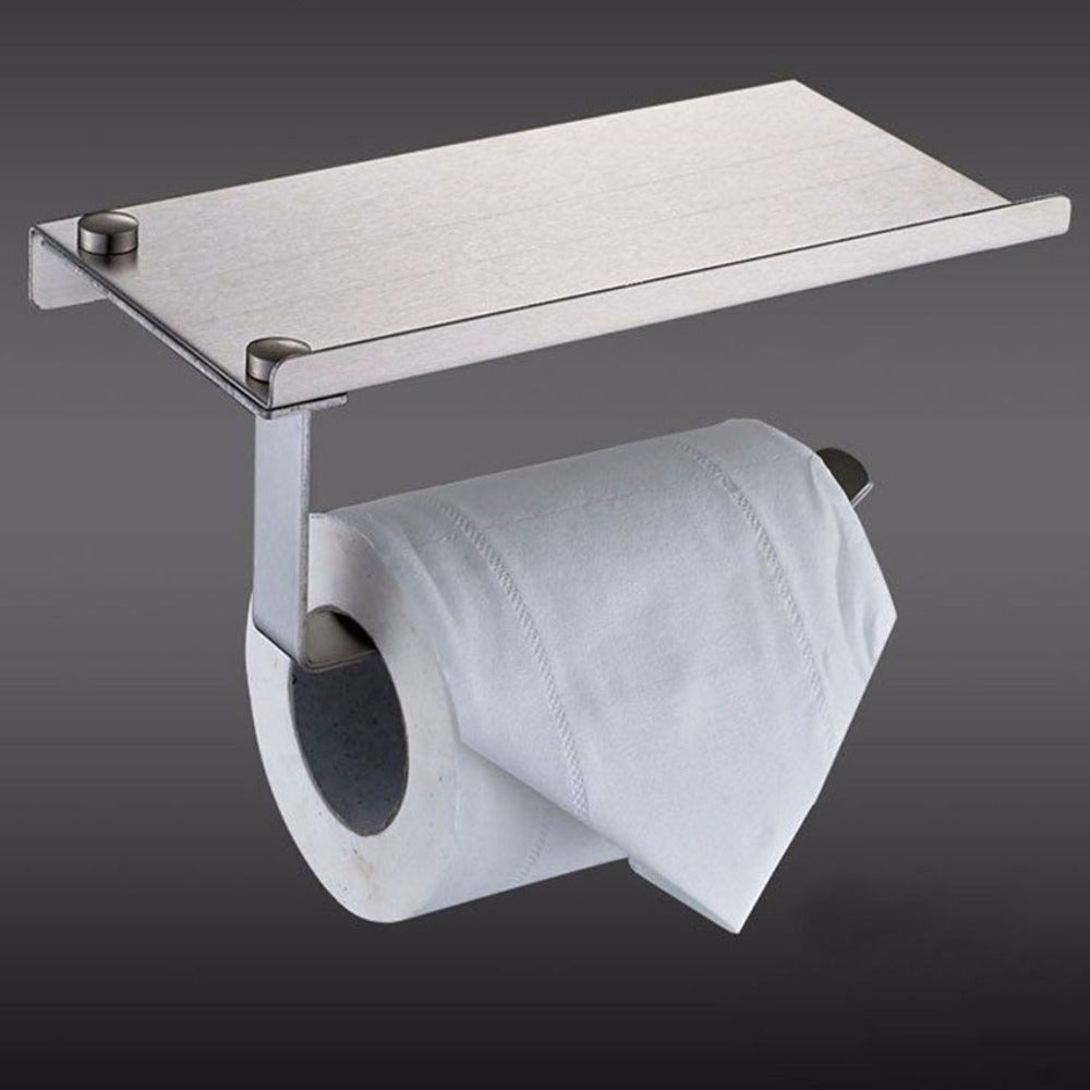 Wall Mounted Stainless Steel Bathroom Toilet Paper Holder with Towel Roll Shelf Tissue Rack Box Holders Organizer New