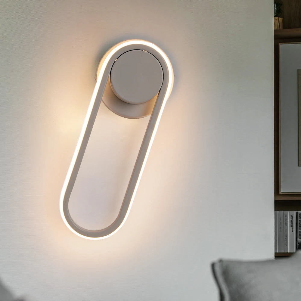Modern Wall Light White Led Wall Lamp Rotational Sconce Fixture Nordic Bedroom Luster Loby Aisle Living Room Decor Minimalist