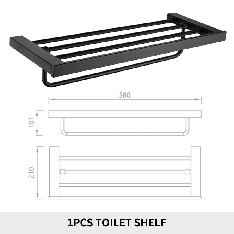 SANLUOIS High Quality SUS 304 Stainless Steel Bathroom Accessories Wall Monted Toilet Showerroom Towel Rack Bathroom Set