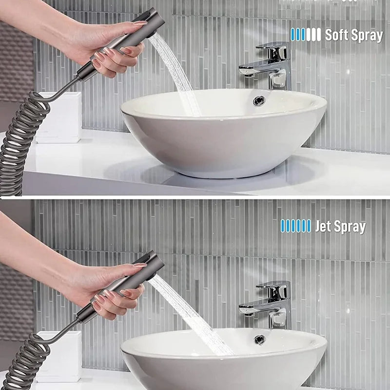 Stainless Steel Hand-held Toilet Spray Double Outlet Angle Valve Shower Valve, Suitable for Bathrooms and Washing Machines