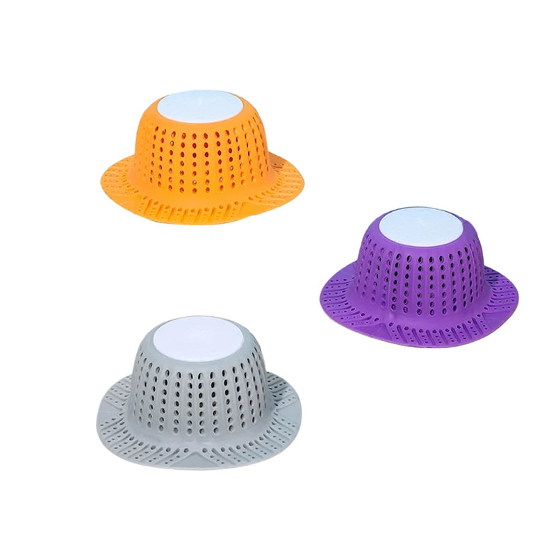 Anti-Clogging Filter Sewer Filter Net, For Shower, Bathtub, Sink Drain Trap, Silicone Collapsible Drain Protector,