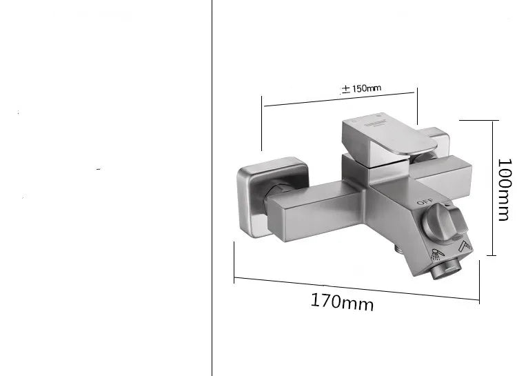 Bathroom Shower Faucet  Wall Mounted 304 SUS Shower Faucet Set Brushed Finished Styel New