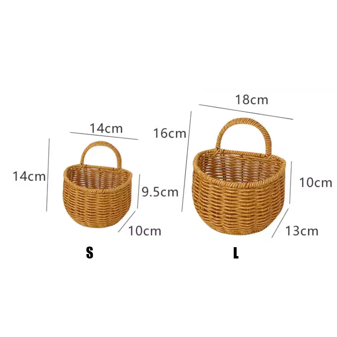 Kitchen Storage Basket With Handle Cute Wall Hanging Woven Basket Kawaii Hanging Storage Basket Kitchen Sundries Organizer