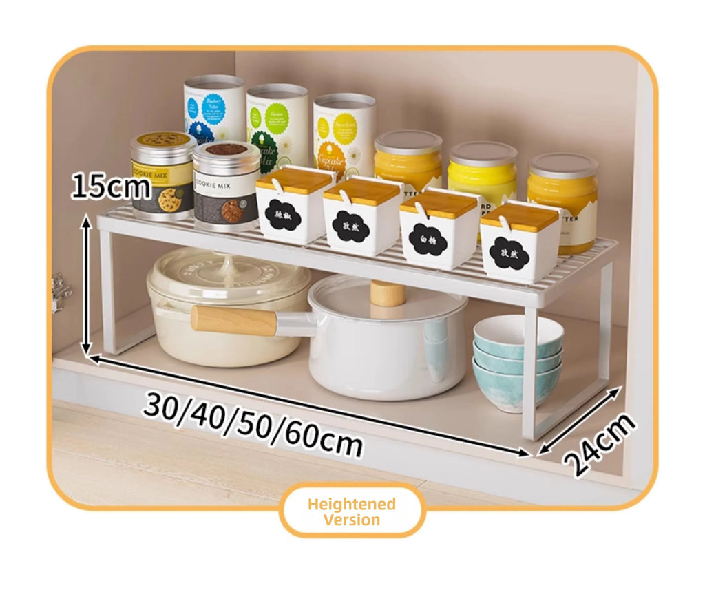 Kitchen Countertop Storage Rack Bowl Plate Pot Organizer Cabinet Internal Layered Shelf Seasoning Tabletop Storage