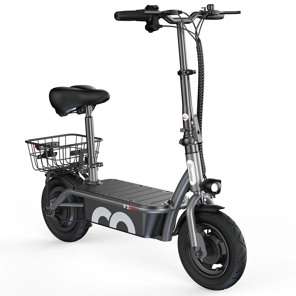 iScooter F2 Electric Scooter 500W Foldable Scooter 7.8Ah Electric Kick Scooter 30km Range 30km/h E-Scooter With Basket Daily