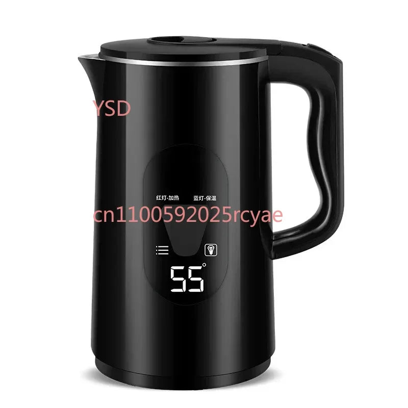 Half spherical electric kettle with integrated insulation, large capacity for household use, featuring automatic power-off .