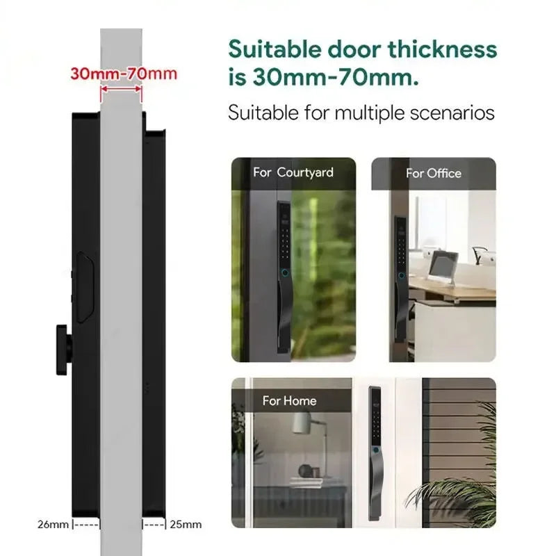 SZJN 3D Face Recognition Tuya Wifi Digital Electronic Broken Bridge Aluminum Lock Waterpoof Fingerprint Password Card Key Unlock