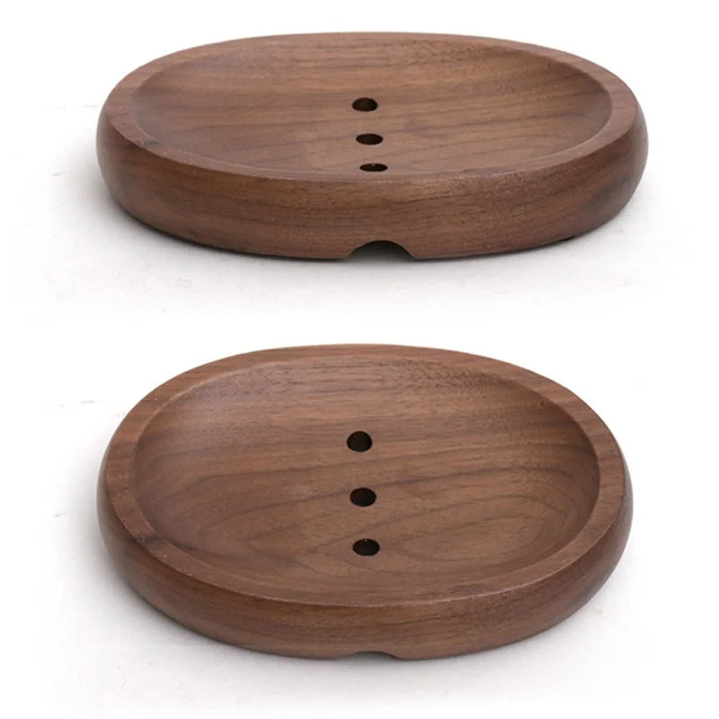 Walnut soap holder wooden soap box bathroom wooden soap rack drain handmade soap box simple household soap dish