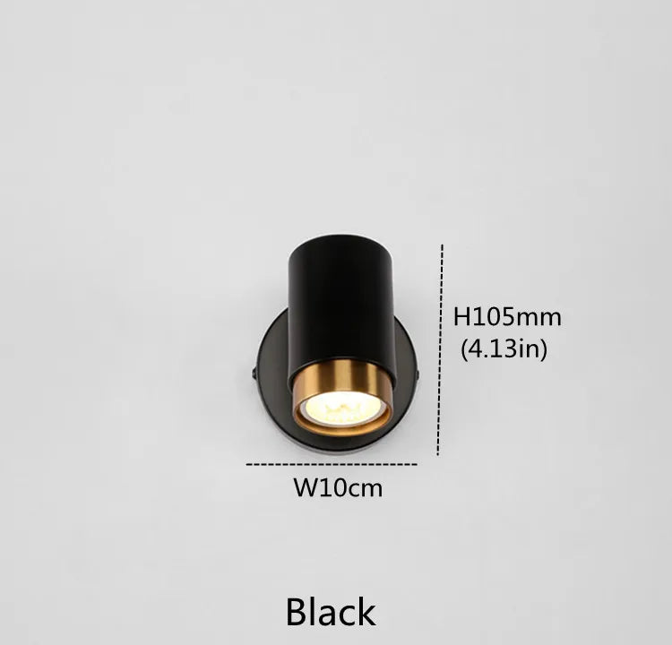 5W Wall Lamp Black/White Modern Aisle Wall Light Adjustable For Bedside Bedroom Lights Corridor sconce AC110-240VGU10 LED Switch