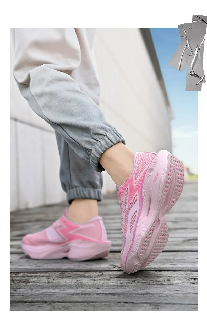 Carbon Plate Air Cushion Men Sports Running Shoes Marathon Breathable Lightweight Women's Comfortable Athletic Nonskid Sneakers
