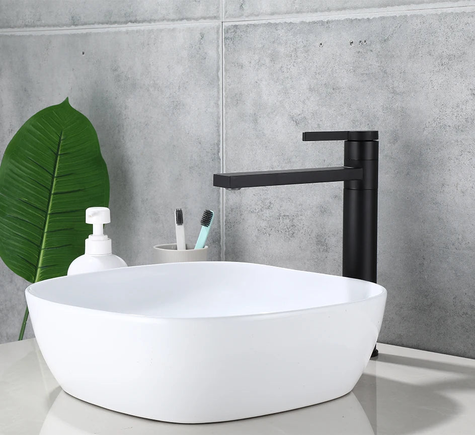 VGX Bathroom Faucets High Basin Mixer Sink Tall Faucet Gourmet Washbasin Taps Water Tap Hot Cold 360° Tapware Crane Brass Black