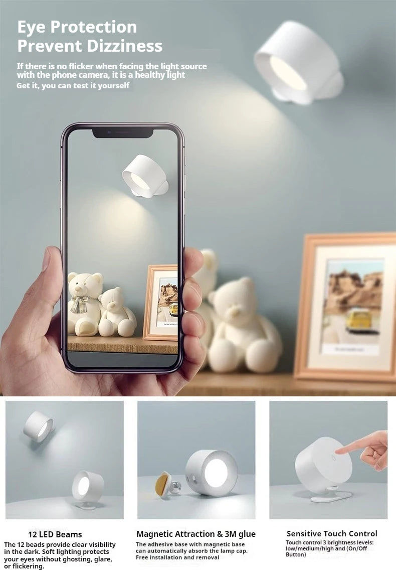 LED Wall Sconces light 3 Brightness Levels 3 Color Modes Wall Lights 2000mAh Battery Remote Control Home Lights Home Decor Items