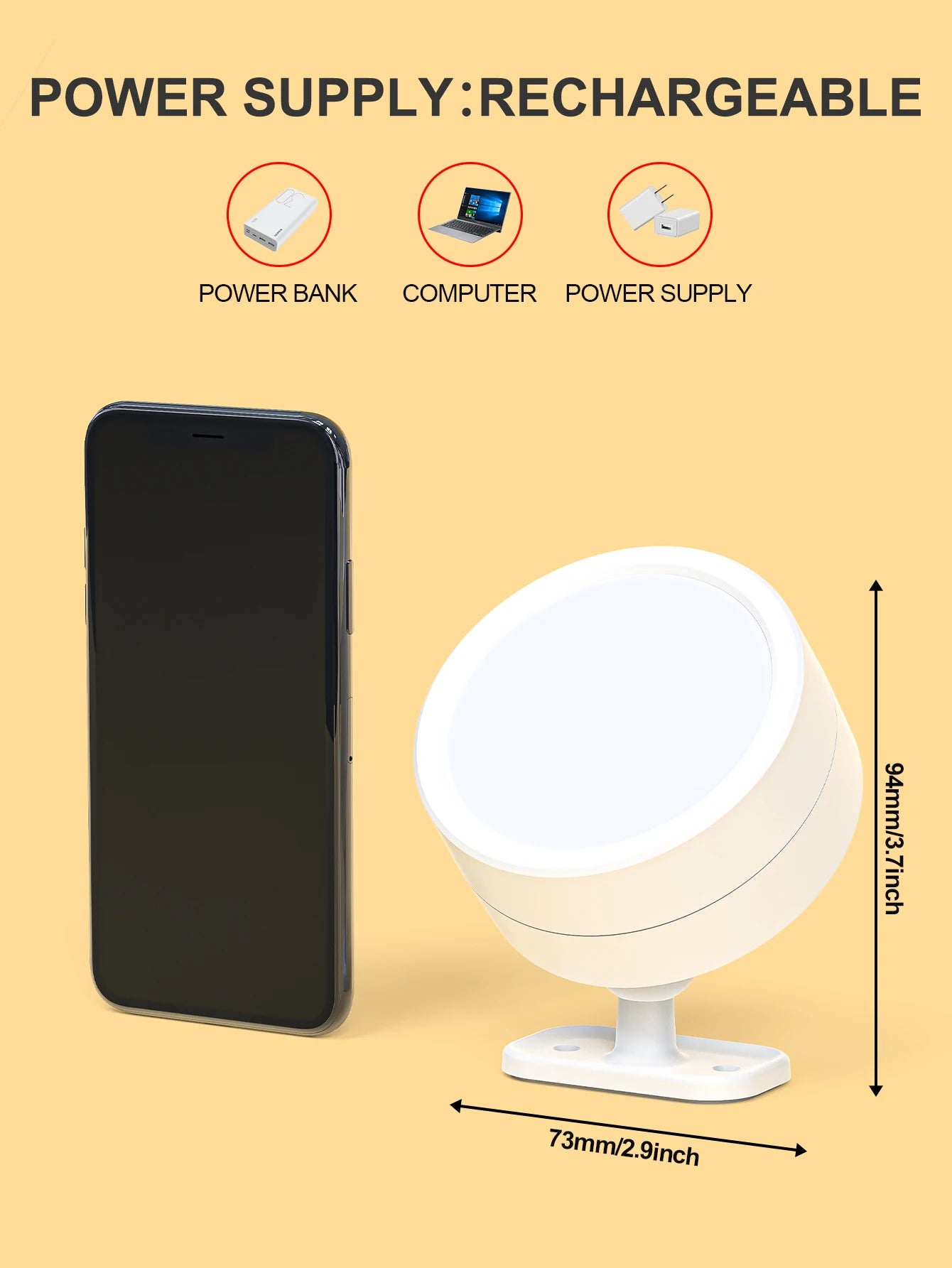 Modern Magnetic Wall Lights LED Wall Lamp 360° Rotation Wall Mounted Lights with Remote RGB Rechargeable Wall Sconce Room Decor