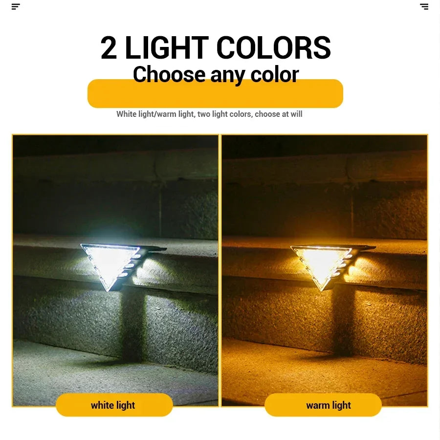 Solar Stair Lights Solar Step Light Outdoor Anti-theft Waterproof IP67 Decor for Garden Stair Deck Front Porch and Patio