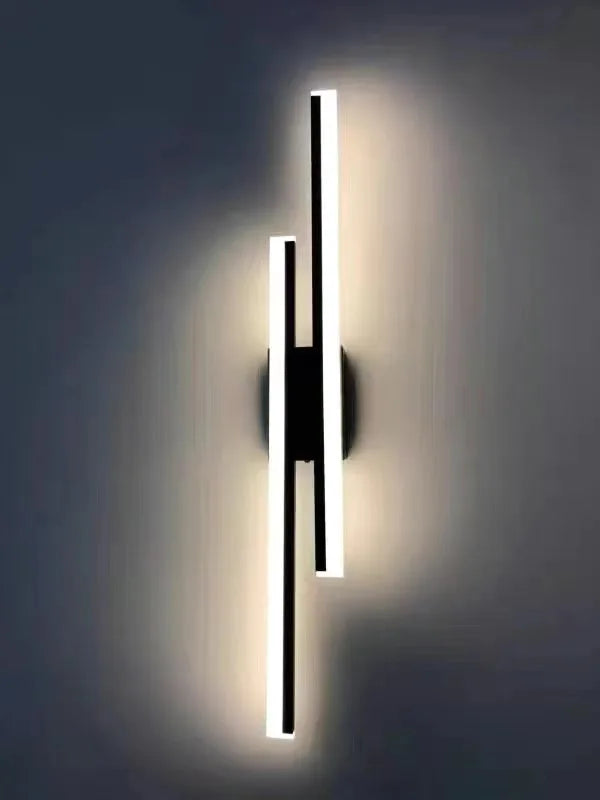 Modern Minimalist LED Wall Lamp Double Vertical Bar Frosted Acrylic Sconce Light for Living Room Sofa Background Bedroom Headboa