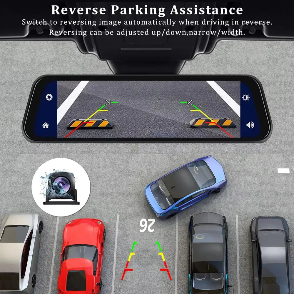4K 3840*2160P Dash Cam Carplay Android-Auto Car DVR Dual Len 5G Wifi GPS BT FM Video Drive Recorder Stream Mirror Dashcam Camera