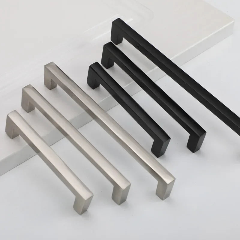 Modern Cabinet Handles Kitchen Door Handles Drawer Knobs Aluminum Alloy Wardrobe Door Handles Brushed Modern Style Hardware