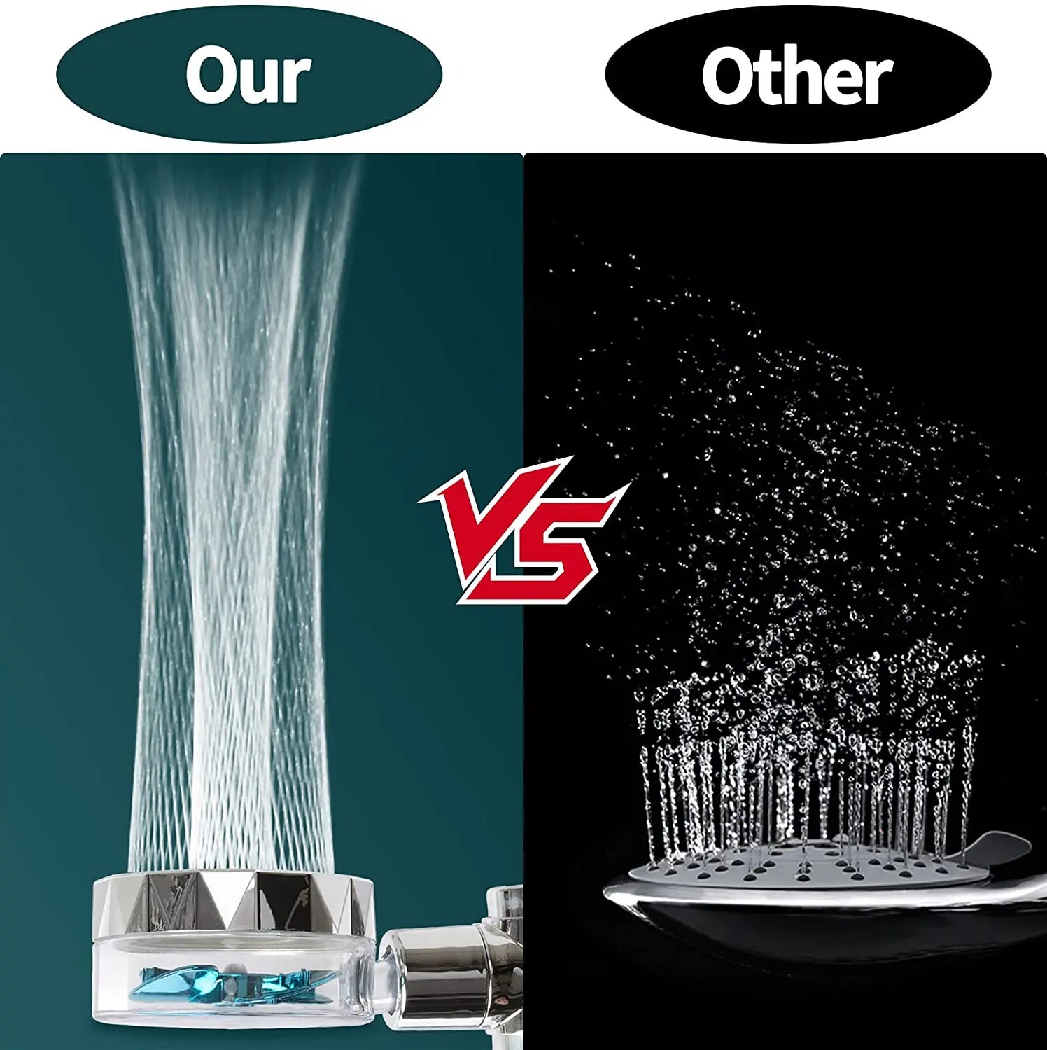 High Pressure Shower Head with One-click Stop Handheld Shower Head with Filters Water Saving Spray Hotel Bathroom Accessories
