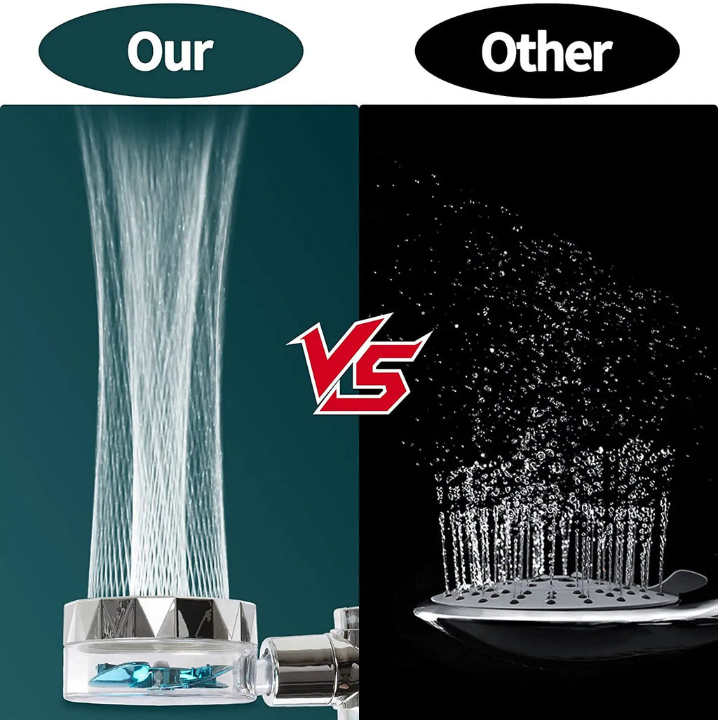 High-Pressure Shower Head Handheld Turbo Fan Showerhead With 5 Filters Water Saving Spray rain Shower Bathroom Accessories