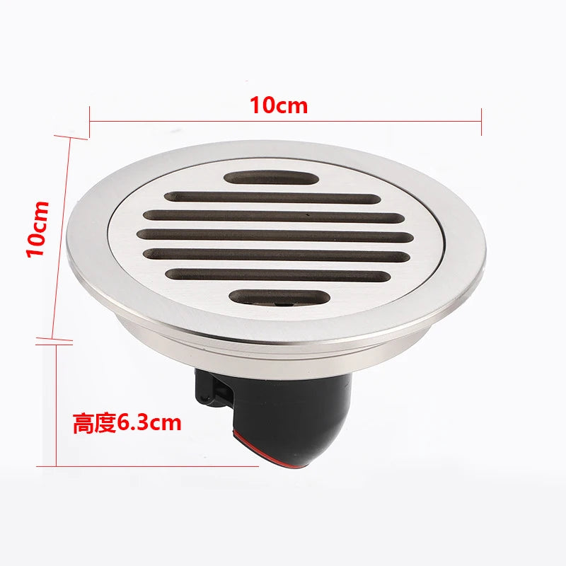 304 Stainless Steel Round Floor Drains Deodorant Drainer Shower Strainer Cover Bathroom Accessories Silver