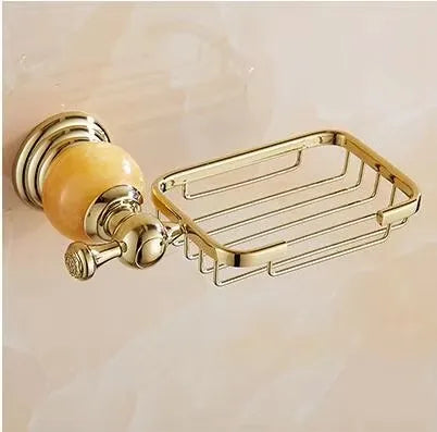 New brass and Jade Gold Bathroom Accessories Set,Paper Holder,Towel Bar,Soap basket,towel rack,towel ring, bathroom Hardware set