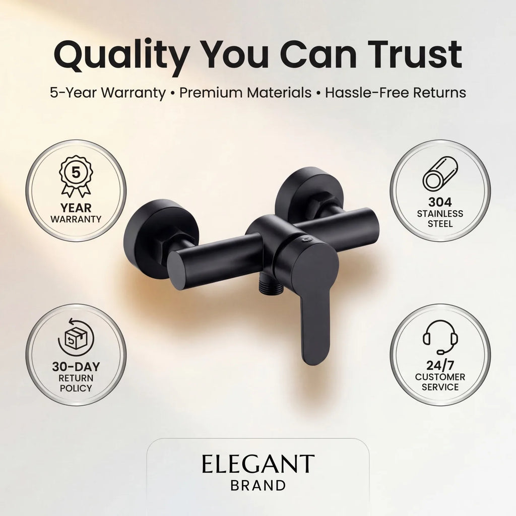 304 Stainless Steel Bathroom Shower Faucet Wall Mounted Triple Tub Faucet Hot and Cold Water Mixing Valve Faucet with G1/2 Inch