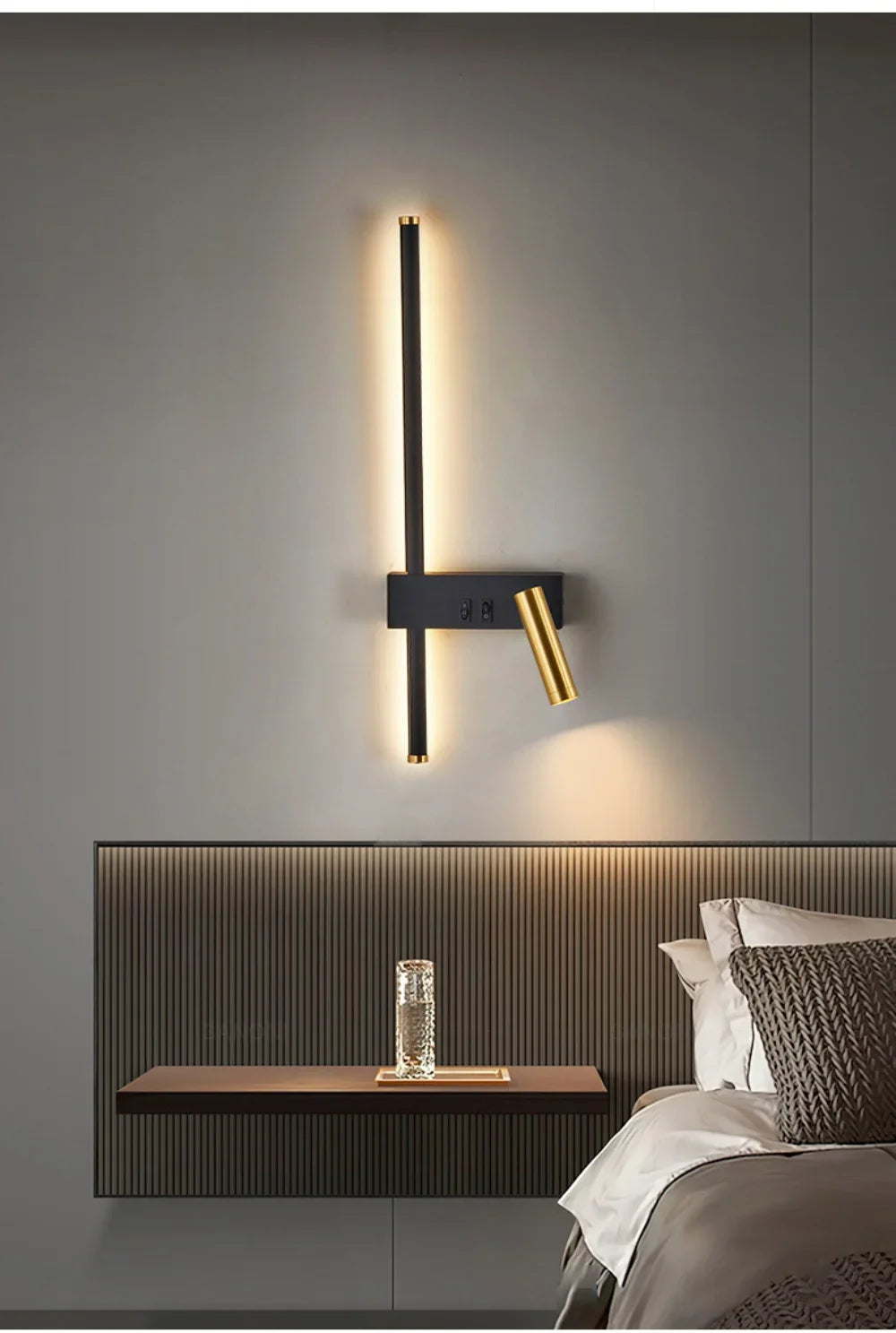 Modern LED Wall Lamp with Reading Spotlight for Living Room Sofa Bedroom Background Bedside Wall Light Bedside Lighting Fixture