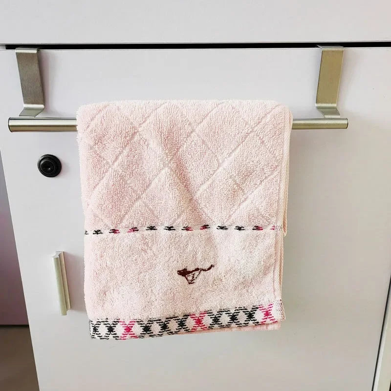 Towel Rack Over Door Stainless Steel Towel Bar Storage Organizer Bathroom Kitchen Cabinet Door Hanging Towel Rack