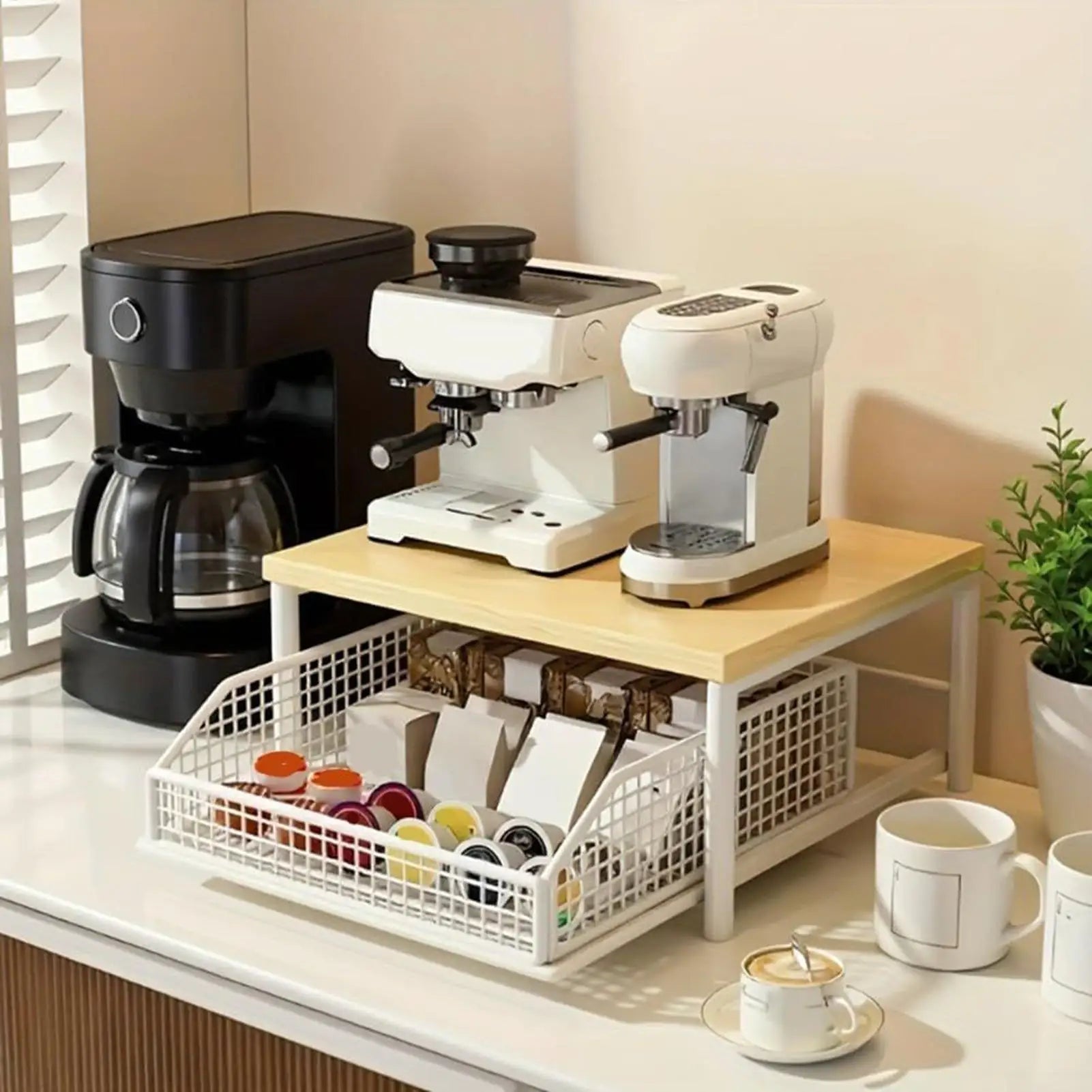 Kitchen Shelf 2-Tier Vertical Holder Rack Household Organizer Shelves for Pantry Kitchen Bathroom Garage Shower Bar Apartment