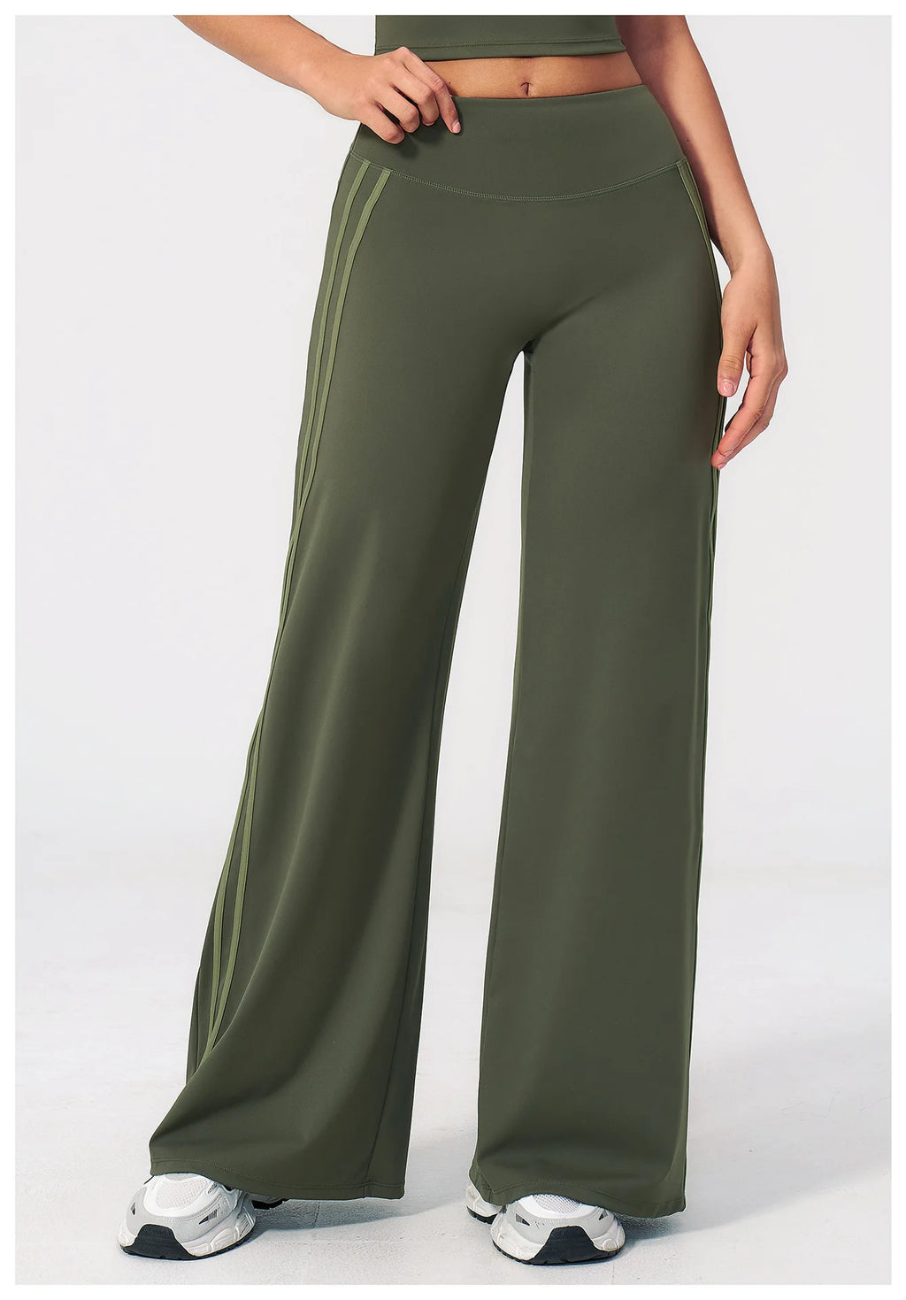 Straight Leg Bottoms Women's Mid-Waist Yoga Pants Gym Leggings Workout Leggings Naked Feel Pilates Running Sports Trousers