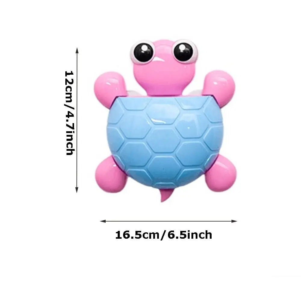 Cute Cartoon Tortoise Shaped Toothpaste Rack Strong Suction Cup Plastic Toothbrush Holder Bathroom Wall Suction Tooth Holder