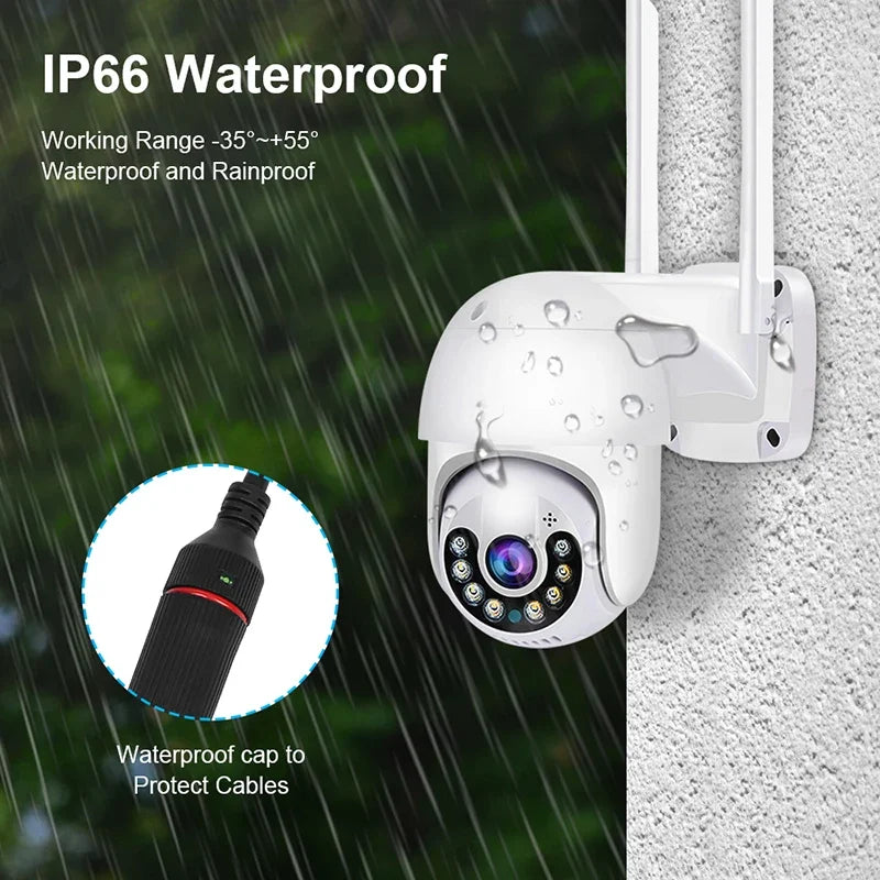 iCsee Outdoor Security Camera - 8MP 4K Wireless PTZ IP Cam with Color Night Vision & AI Auto Tracking, Home CCTV Surveillance